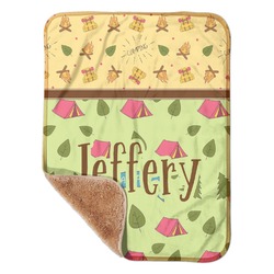 Summer Camping Sherpa Baby Blanket - 30" x 40" w/ Name or Text