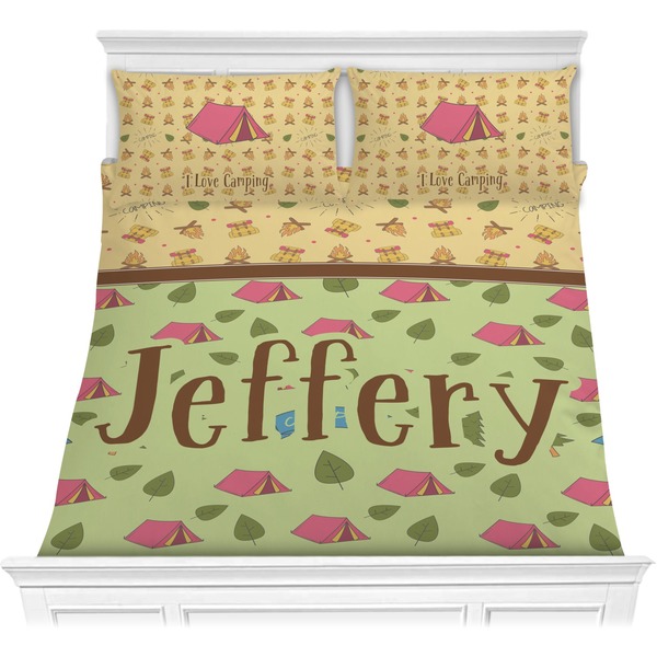Custom Summer Camping Comforter Set - Full / Queen (Personalized)
