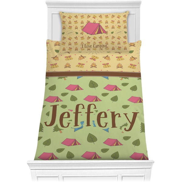 Custom Summer Camping Comforter Set - Twin (Personalized)