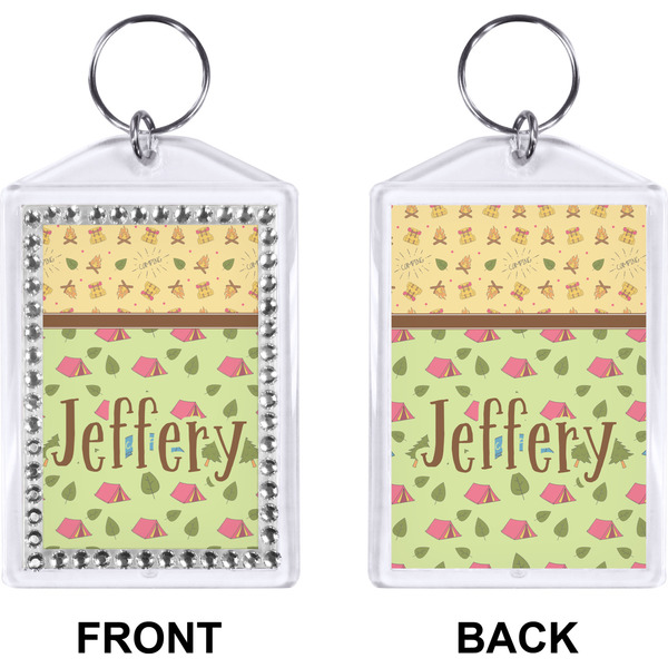 Summer Camping Bling Keychain (Front + Back)