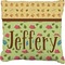 Summer Camping Faux-Linen Throw Pillow 18" (Personalized)