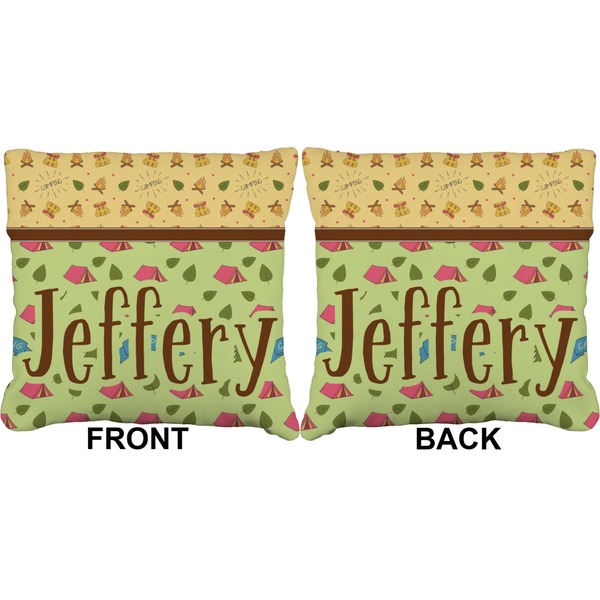 Summer Camping Burlap Pillow Approval
