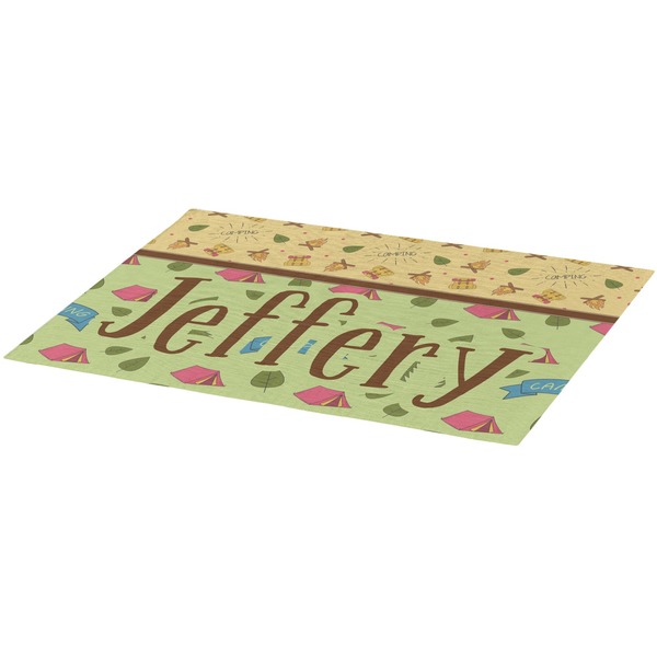 Summer Camping Burlap Placemat (Angle View)
