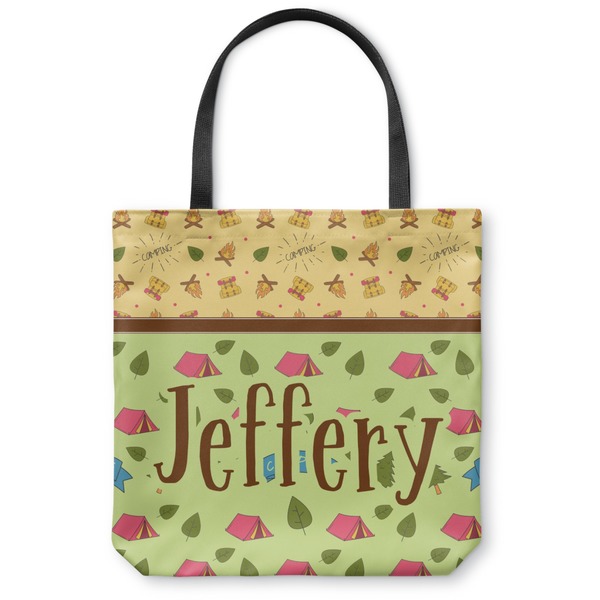 Custom Summer Camping Canvas Tote Bag - Medium - 16"x16" (Personalized)