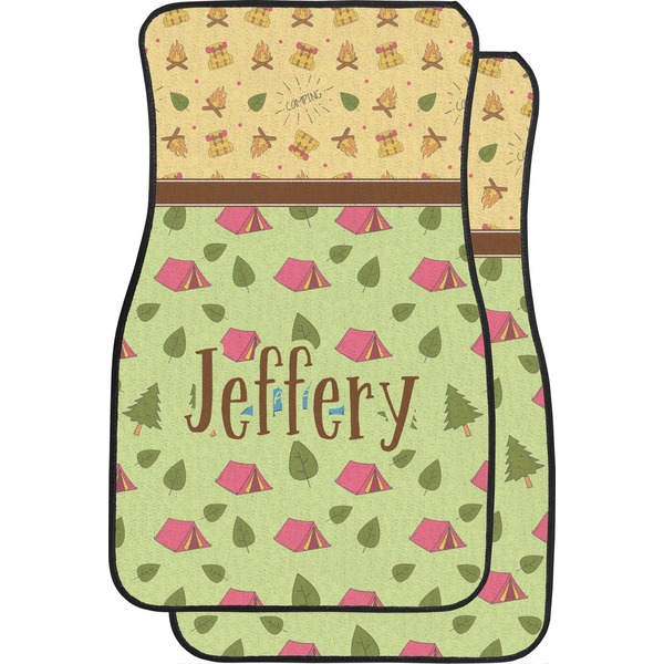 Custom Summer Camping Car Floor Mats (Front Seat) (Personalized)