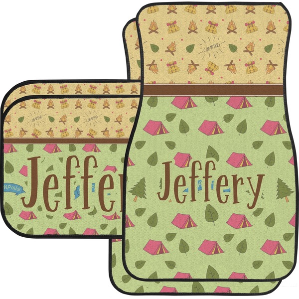 Custom Summer Camping Car Floor Mats Set - 2 Front & 2 Back (Personalized)