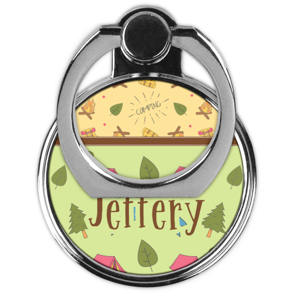 Summer Camping Cell Phone Ring Stand & Holder - Front (Collapsed)