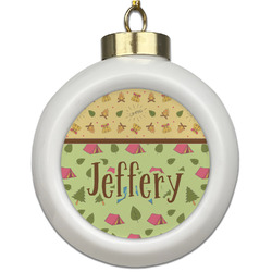 Summer Camping Ceramic Ball Ornament (Personalized)