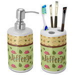 Summer Camping Ceramic Bathroom Accessories Set (Personalized)