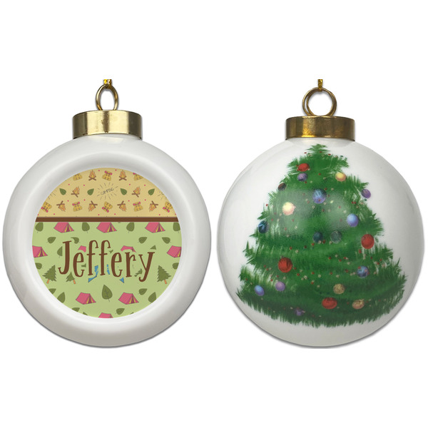 Summer Camping Ceramic Christmas Ornament - X-Mas Tree (APPROVAL)