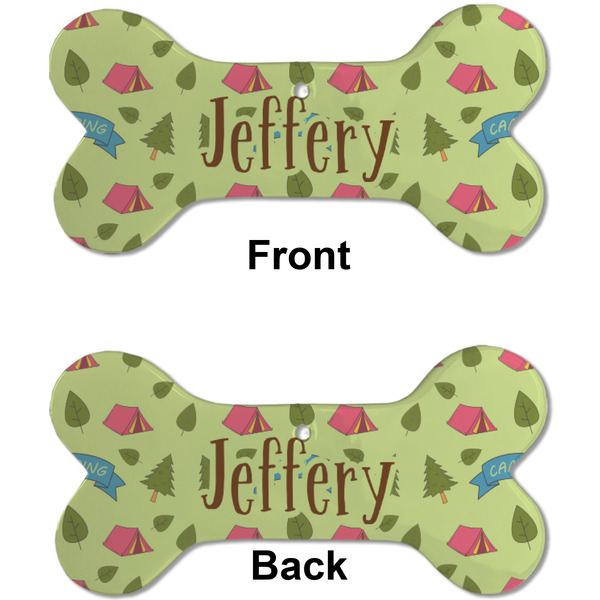 Summer Camping Ceramic Flat Ornament - Bone Front & Back (APPROVAL)