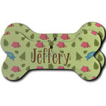 Summer Camping Ceramic Dog Ornament - Front & Back w/ Name or Text
