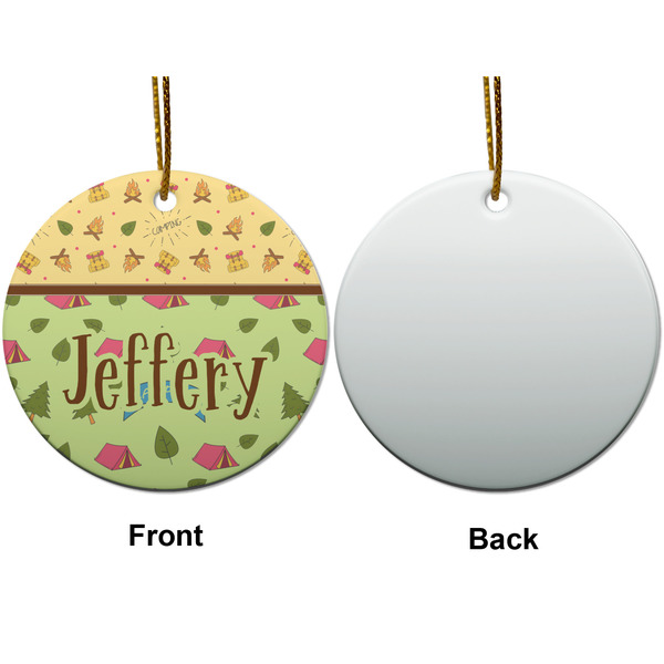 Summer Camping Ceramic Flat Ornament - Circle Front & Back (APPROVAL)