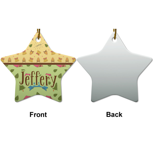Summer Camping Ceramic Flat Ornament - Star Front & Back (APPROVAL)