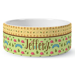 Summer Camping Ceramic Dog Bowl (Personalized)