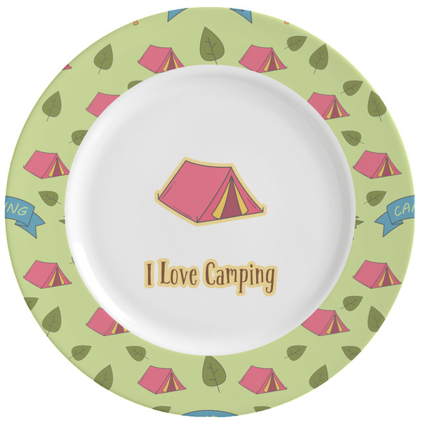 Custom Summer Camping Ceramic Dinner Plates (Set of 4) (Personalized)