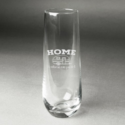 Summer Camping Champagne Flute - Stemless Engraved
