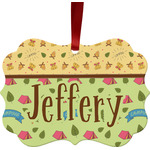 Summer Camping Metal Frame Ornament - Double Sided w/ Name or Text