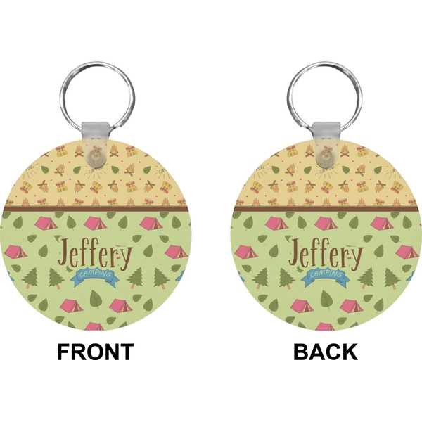 Summer Camping Circle Keychain (Front + Back)