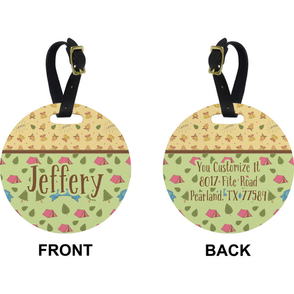 Summer Camping Circle Luggage Tag (Front + Back)