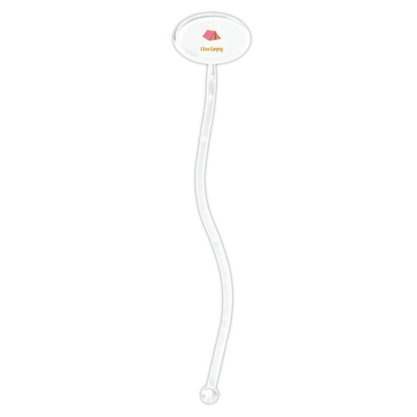 Summer Camping Clear Plastic 7" Stir Stick - Oval - Single Stick