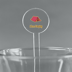 Summer Camping 7" Round Plastic Stir Sticks - Clear (Personalized)