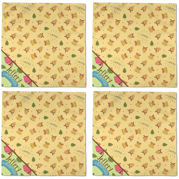 Summer Camping Cloth Napkins - Personalized Dinner (APPROVAL) Set of 4