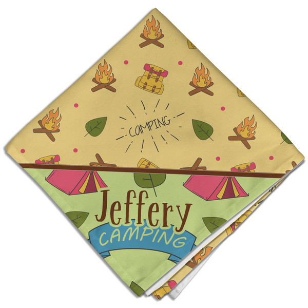 Custom Summer Camping Cloth Dinner Napkin - Single w/ Name or Text