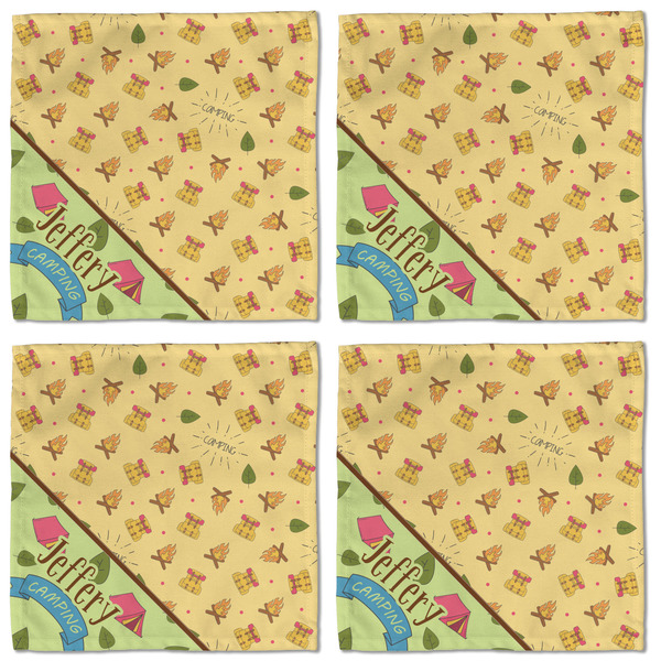 Summer Camping Cloth Napkins - Personalized Lunch (APPROVAL) Set of 4