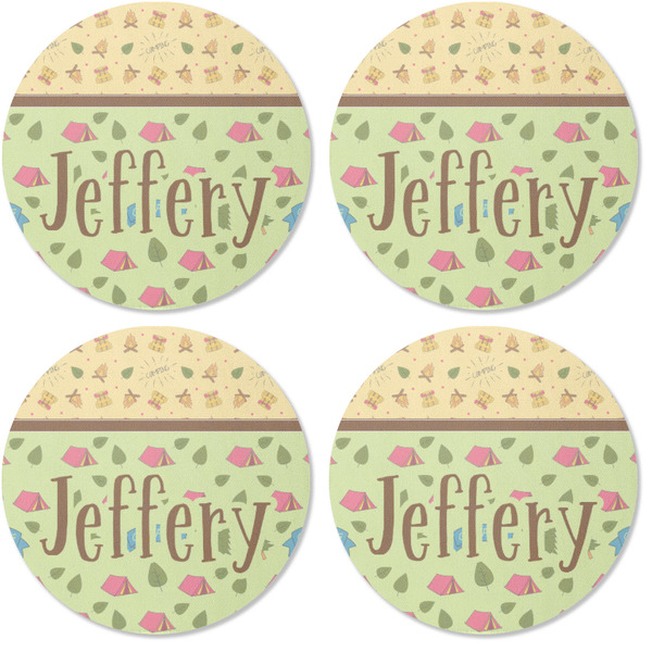 Summer Camping Coaster Round Rubber Back - Apvl