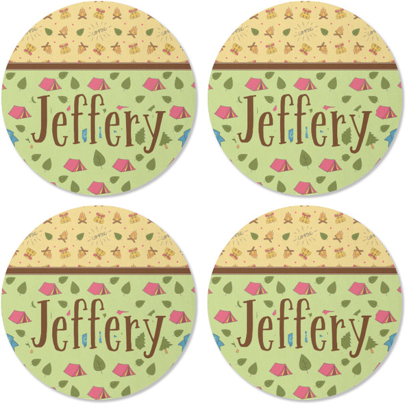 Summer Camping Coaster Round Rubber Back - Apvl