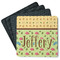 Summer Camping Square Rubber Backed Coasters - Set of 4 (Personalized)