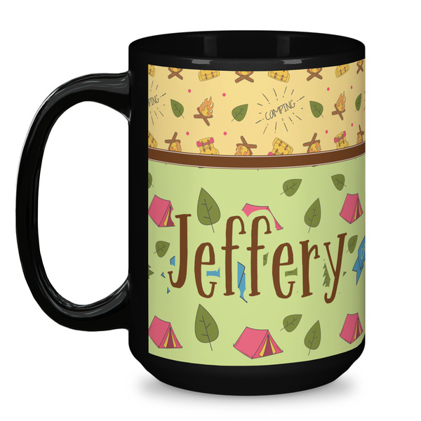Summer Camping Coffee Mug - 15 oz - Black