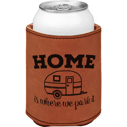 Summer Camping Leatherette Can Sleeve - Double Sided (Personalized)