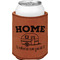 Summer Camping Cognac Leatherette Can Sleeve - Single Front