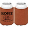 Summer Camping Cognac Leatherette Can Sleeve - Single Sided Front and Back