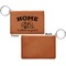 Summer Camping Cognac Leatherette Keychain ID Holders - Front Apvl