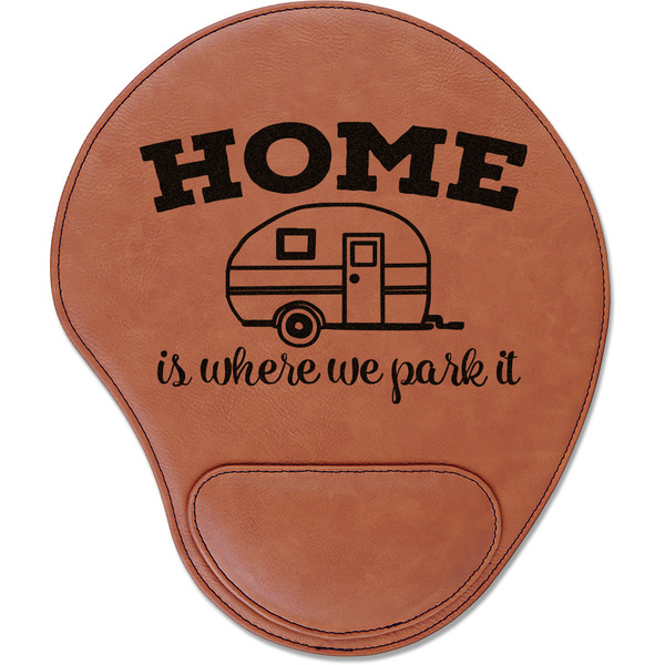 Custom Summer Camping Leatherette Mouse Pad with Wrist Support