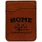 Summer Camping Cognac Leatherette Phone Wallet close up