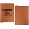 Summer Camping Cognac Leatherette Portfolios with Notepad - Large - Single Sided - Apvl