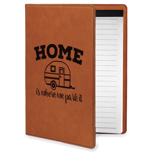 Custom Summer Camping Leatherette Portfolio with Notepad - Small - Single Sided