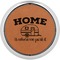 Summer Camping Cognac Leatherette Round Coasters w/ Silver Edge - Single