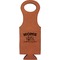 Summer Camping Cognac Leatherette Wine Totes - Single Front