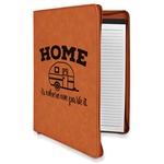 Summer Camping Leatherette Zipper Portfolio with Notepad - Single Sided