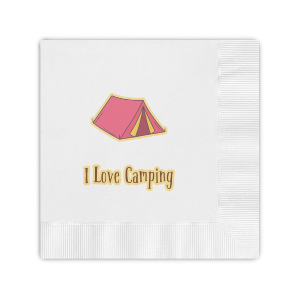 Custom Summer Camping Coined Cocktail Napkins (Personalized)
