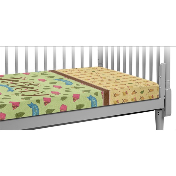 Custom Summer Camping Crib Fitted Sheet (Personalized)