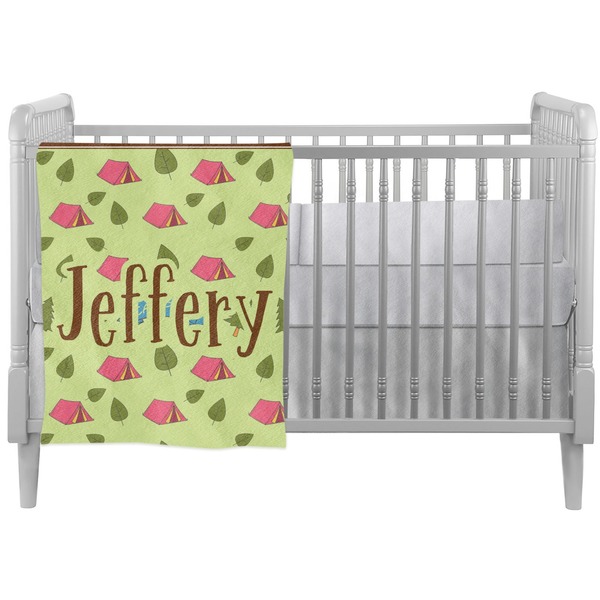 Custom Summer Camping Crib Comforter / Quilt (Personalized)