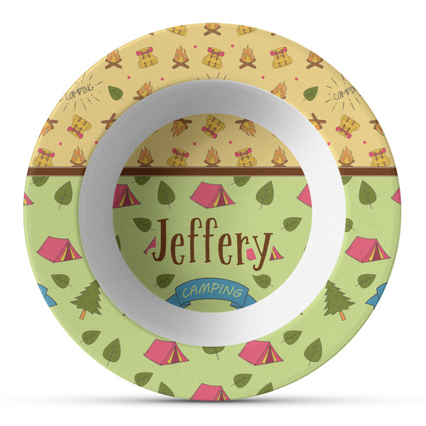 Custom Summer Camping Plastic Bowl - Microwave Safe - Composite Polymer (Personalized)