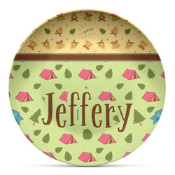 Summer Camping Microwave Safe Plastic Plate - Composite Polymer (Personalized)