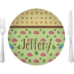 Summer Camping 10" Glass Lunch / Dinner Plates - Single or Set (Personalized)